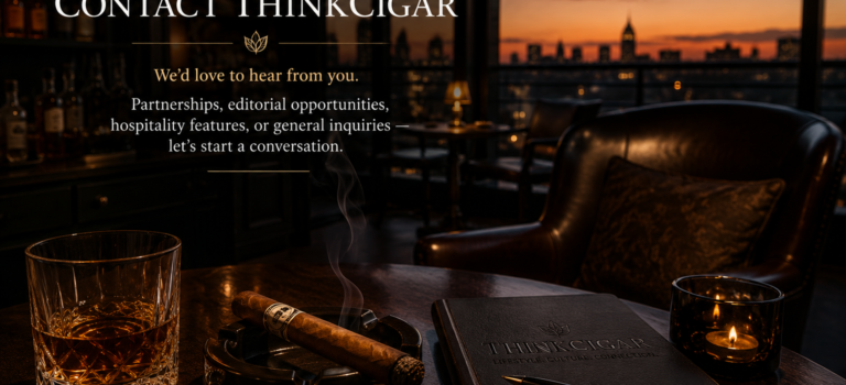 Warm upscale lounge setting representing conversation and partnership opportunities with ThinkCigar.